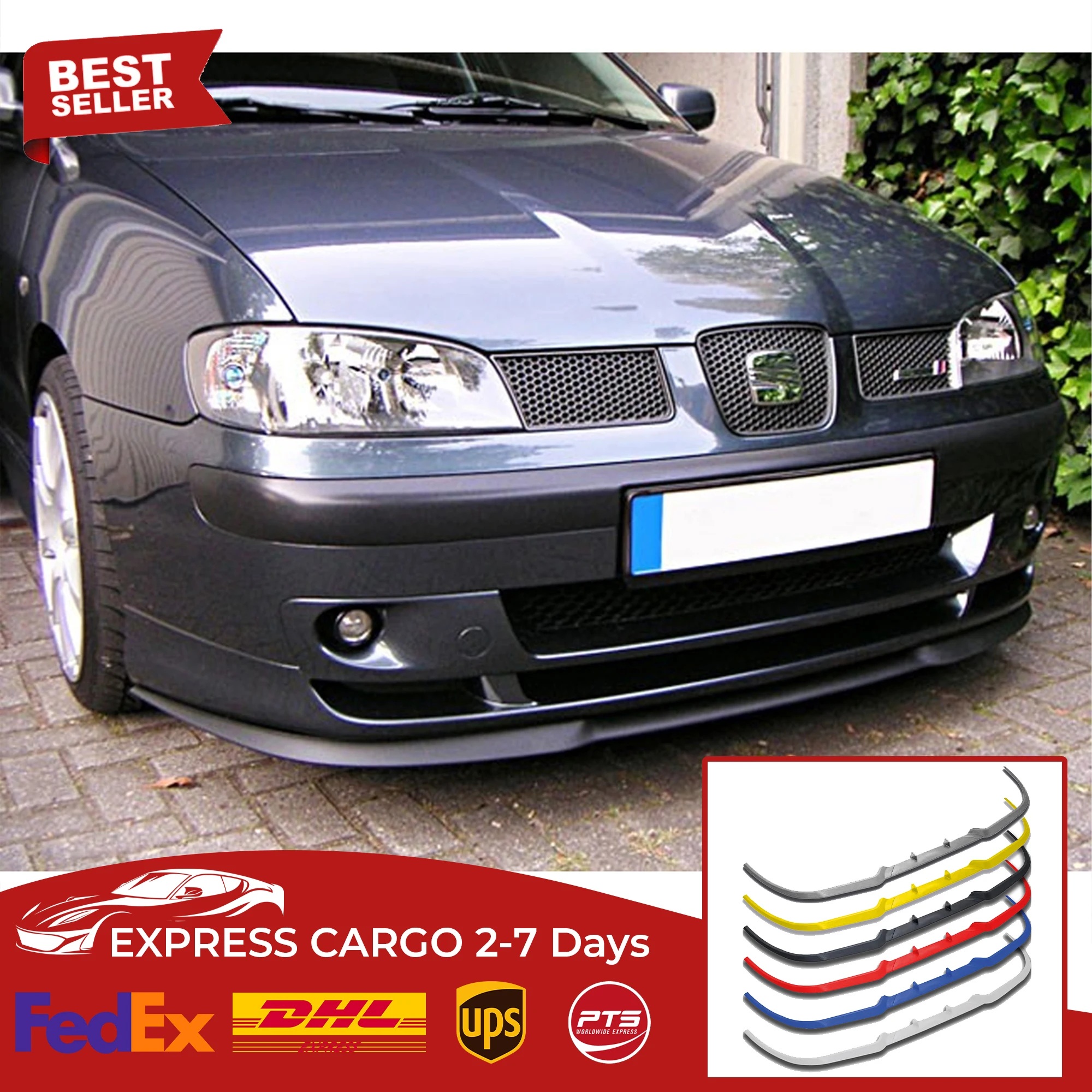 For Seat Ibiza MK2 MK3 CUPRA R FRONT SPOILER BUMPER LIP Euro Spoiler Lip Universal 3 pcs Body Kit