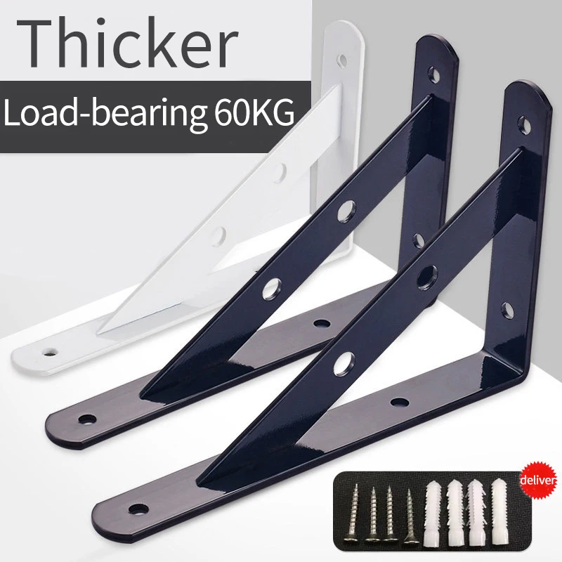 CXHIIA Triangle Bracket Thickened Wall Shelf Support Fixed Partition Load Right-Angle Tripod Iron Frame