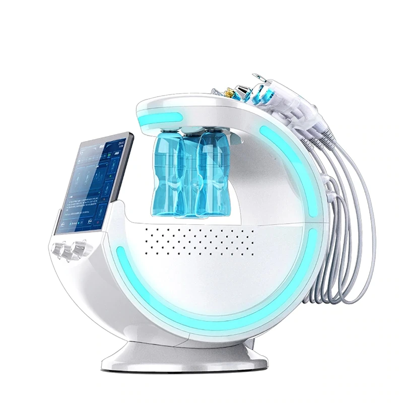 Smart Ice Blue 7 In 1 Oxygen Hydro Dermabrasion H2O2 Bubble Machine Aqua Peeling Skin Analyzer Facial Beauty Salon Machine