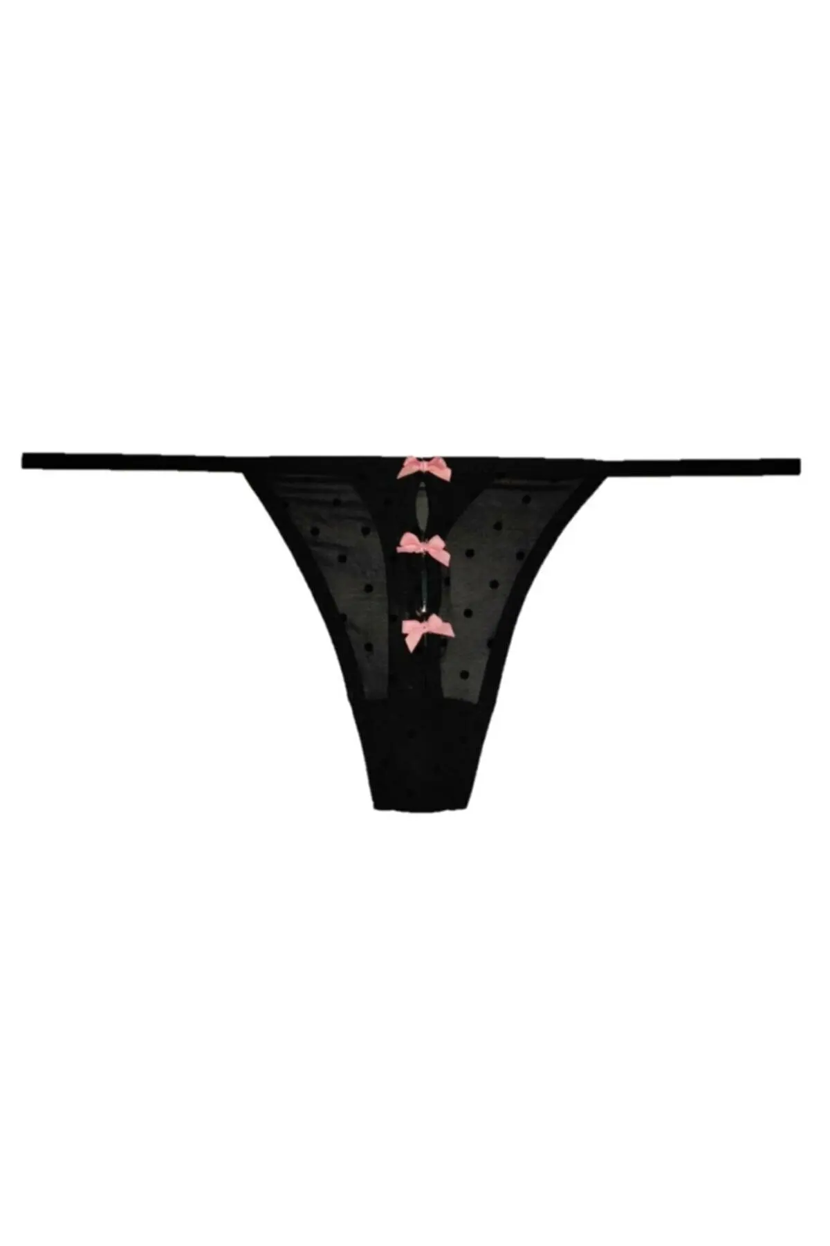 LOOK FOR YOUR WONDERFUL NIGHTS WITH ITS STUNNING COLORELEGANT LINGERIE Women's Flocked Thong on Black Tulle Fabri FREE  SHIPPING