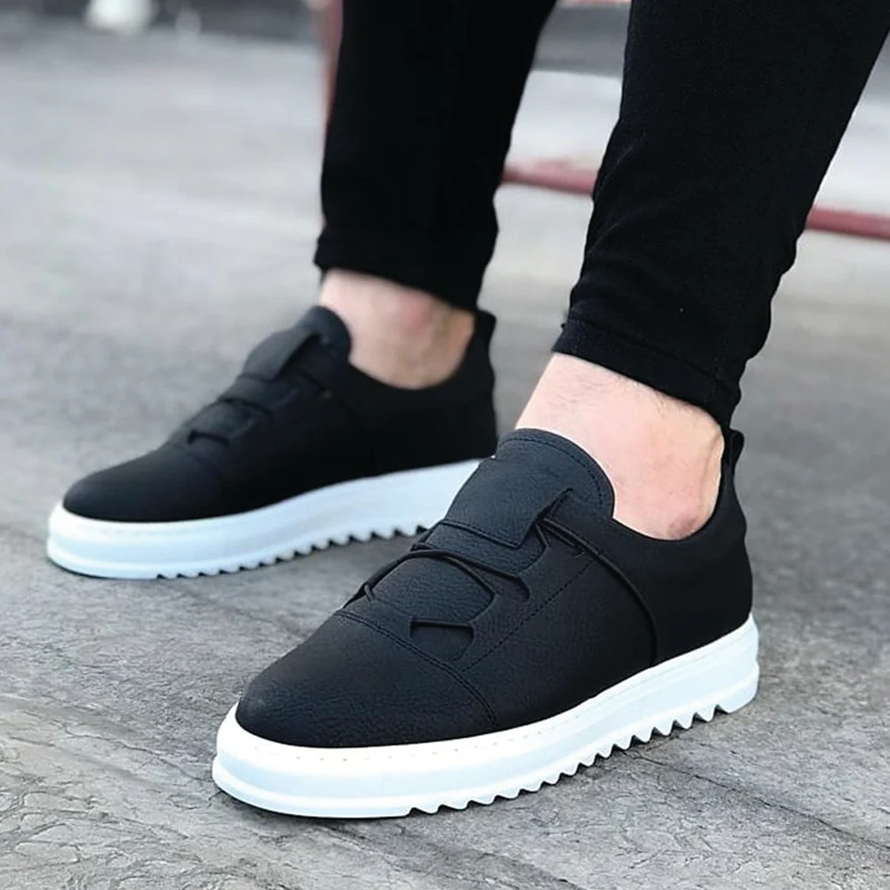 Wagoon WG036 Black Men's Casual Shoes Stylish design for sports and daily use, new discounted and useful model produced in Turke