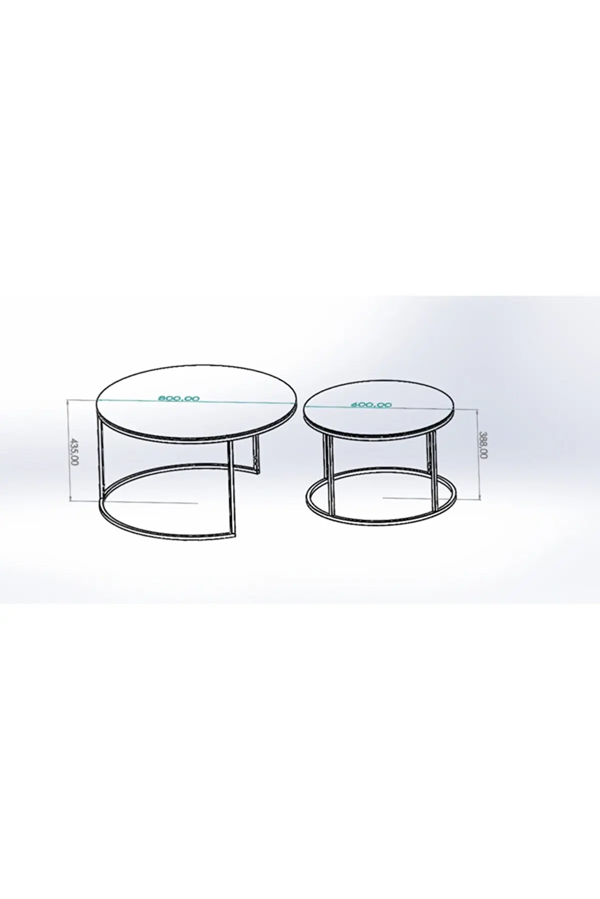 Black Metal Nelling Table Unbreakable Interlocking Glass 2 Piece Scandinavian Side Table Tea Coffee Service Table Round Living R