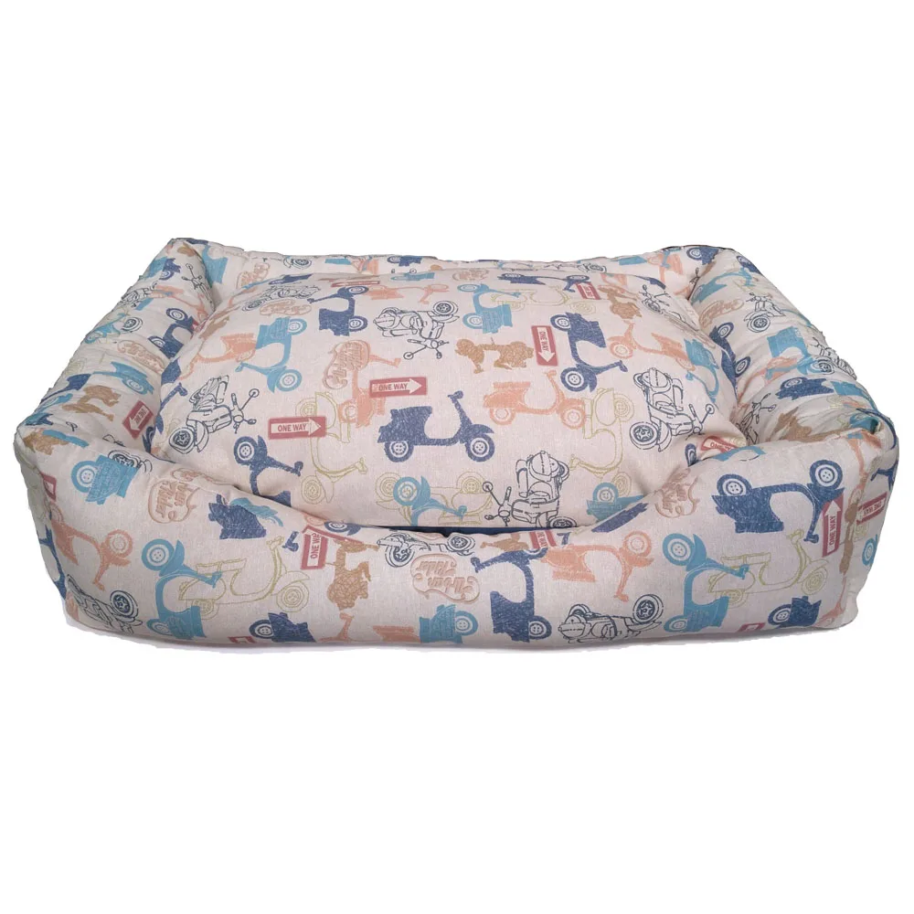 Loneta Vienna bed | Dog bed with vespita print | Pet cot