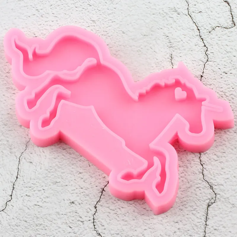 Shiny Pegasus Unicorn Silicone Molds Epoxy Resin Mold Craft Custom Keychain DIY Handmade Charms Mould Pendant Polymer Clay