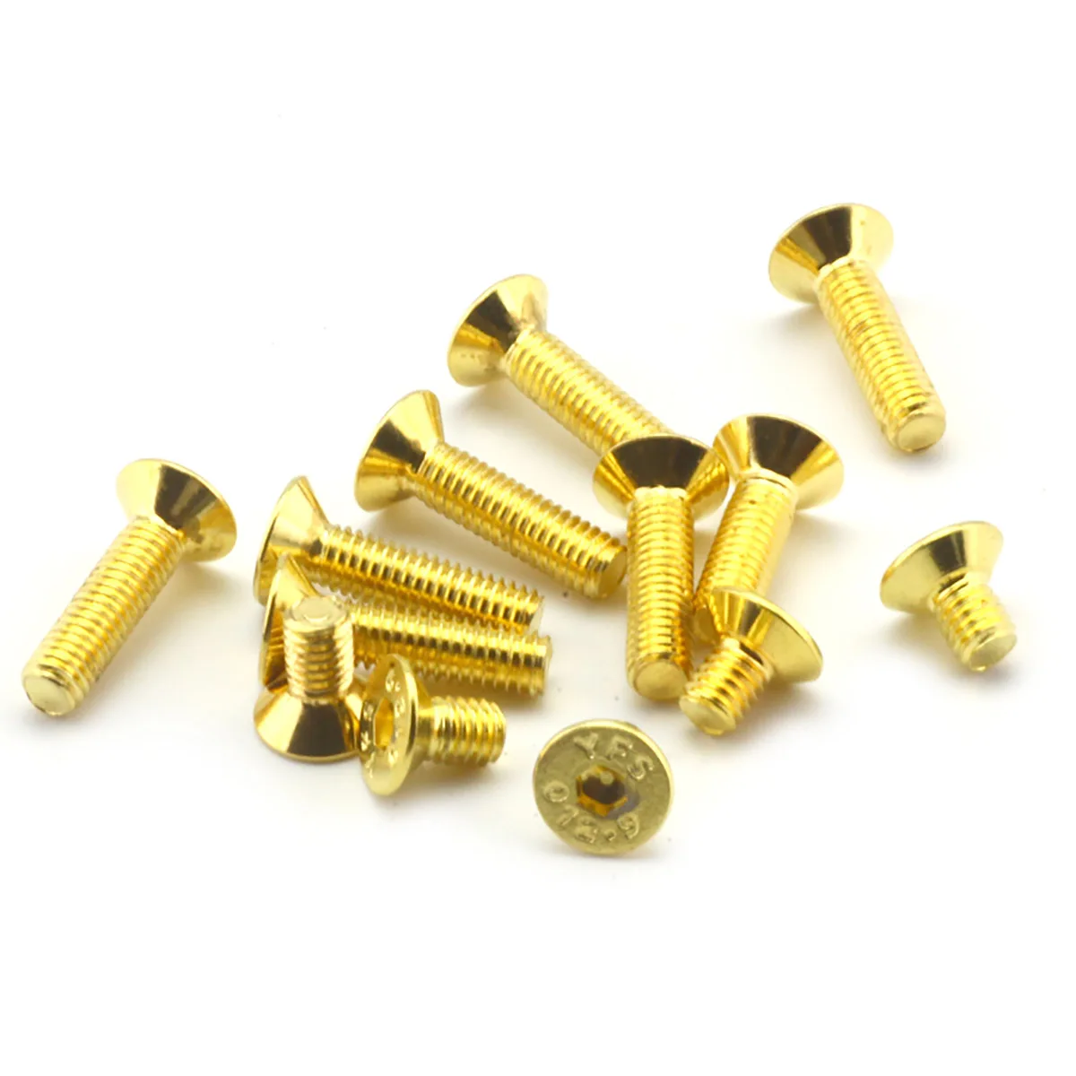 10pcs DIN7991 Grade 12.9 Plating Titanium Gold Flat Head Allen Bolts M2 M2.5 M3 M4 M5 Countersunk Head Hex Socket Screws