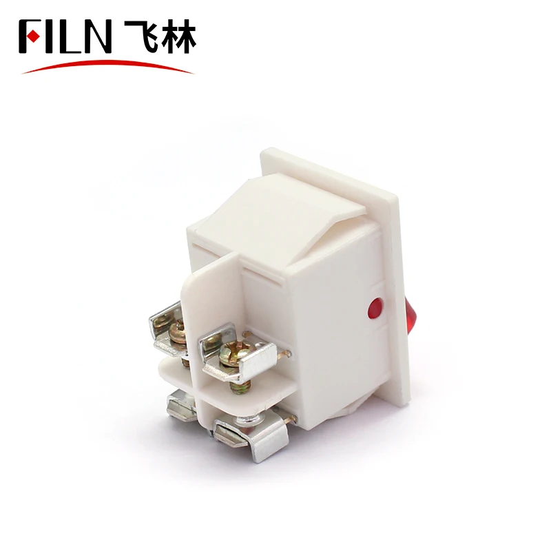 Filn 22X28 Mm Wit Lichaam Op Off 16A/250V 4 Schroef Pin Dpst T85 Auto Boot marine Toggle Rocker Switch Met Led 220V