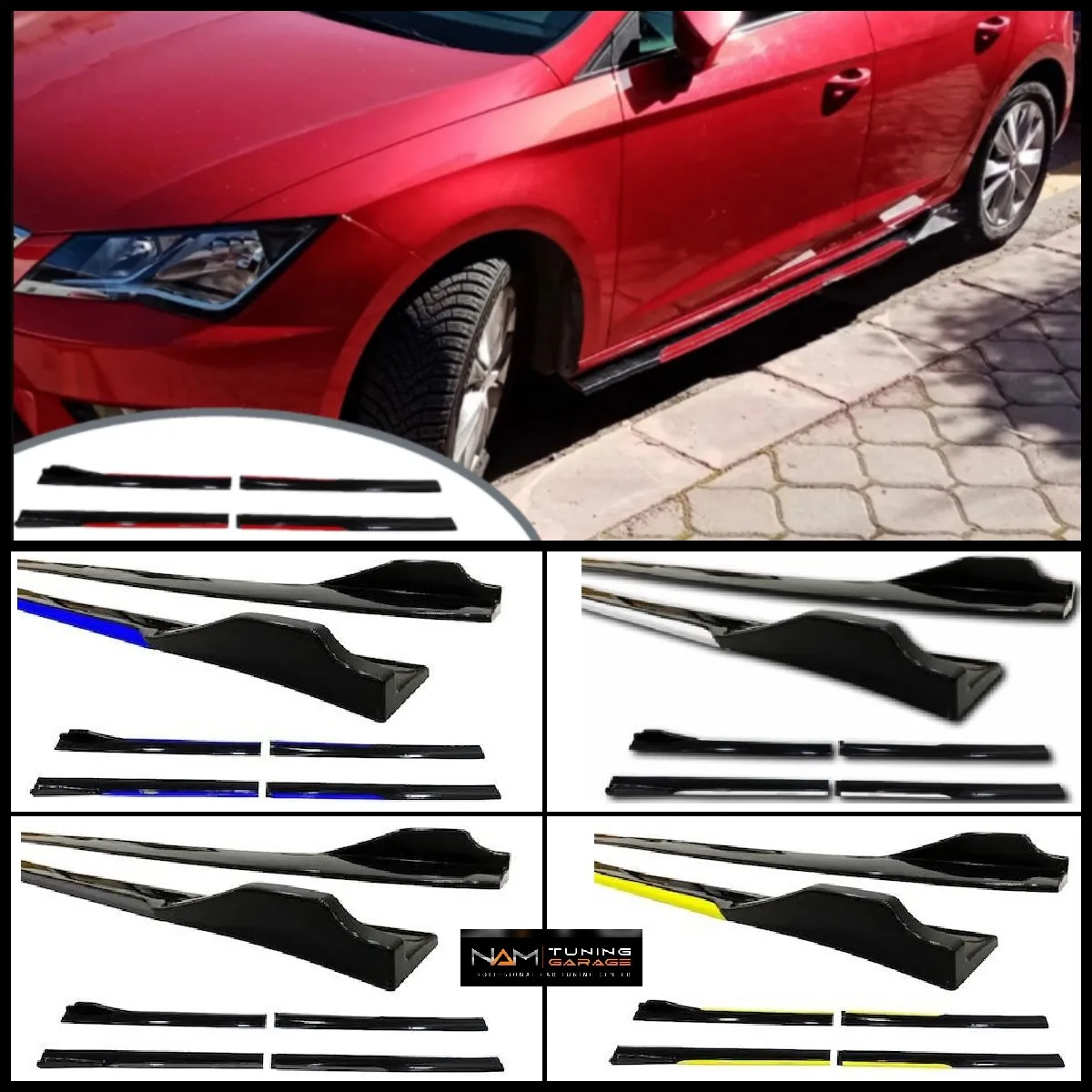 4Pcs For Seat Leon MK3 MK3.5 MK4 Car Side Skirts Extension Rocker Panels Lip Splitters Spoiler Bumper Car Accessories Quality