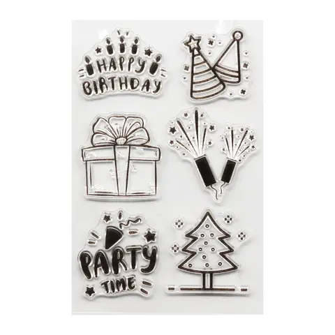 크리 에이 티브 경로 클리어 우표 인감 투명 실리콘 생일 재사용 가능한 DIY 공예 스크랩북 카드 만들기 저널링 장식