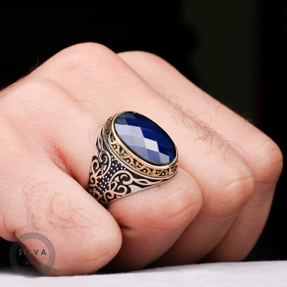 Agate Aqeeq 925 silver men's ring. Men's jewelry stamped with silver stamp 925 All sizes are available