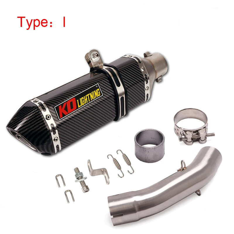 Motorcycle Exhaust System Middle Link Tube Slip On 51MM Mufflers Pipe Modified For Duke 250 390 RC390 250ADV 390ADV 2022 2023