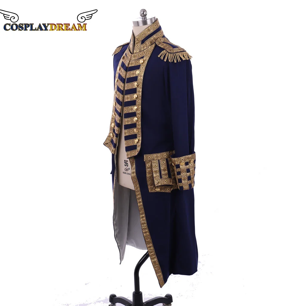 Medieval Men's Colonial Military Uniform Tailcoat Costume 18th Century Victorian Men's Regency Outfit Retro Halloween Costume