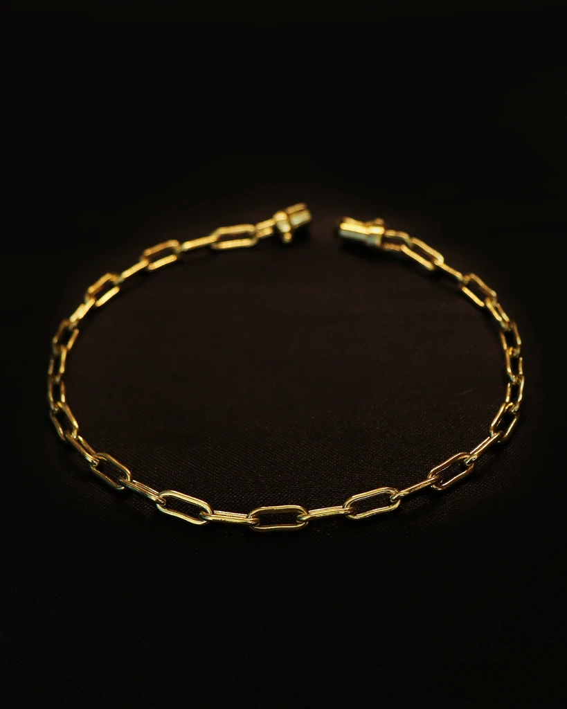 ALONGED 4MM Identical to 18K Gold Old CADO Coin Bracelet (Eternal Guarantee in Color) Does not peel, does not darken