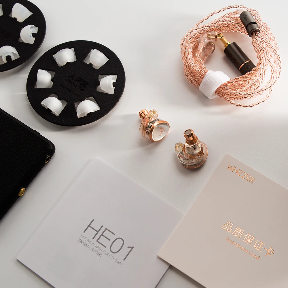 Whizzer Audio de alta resolución Kylin HE01 iem auriculares HIFI Bass In Ear Monitor equilibrio ​ Armadura Auriculares Cancelación de Ruido Earbu