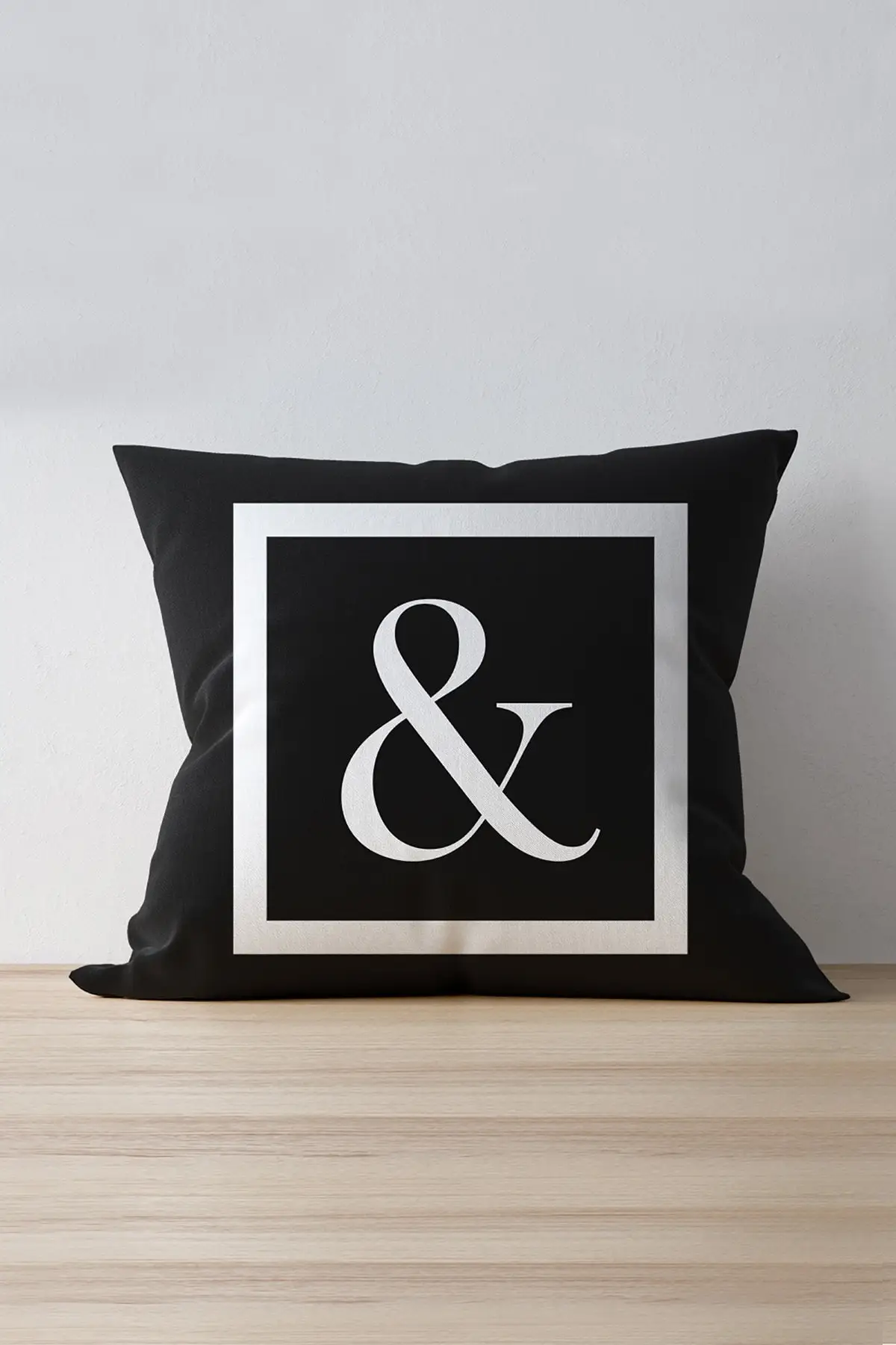 Pillow Case Alphabet Character Symbol & Symbol 43x43 Cm Free Shipping Black And White