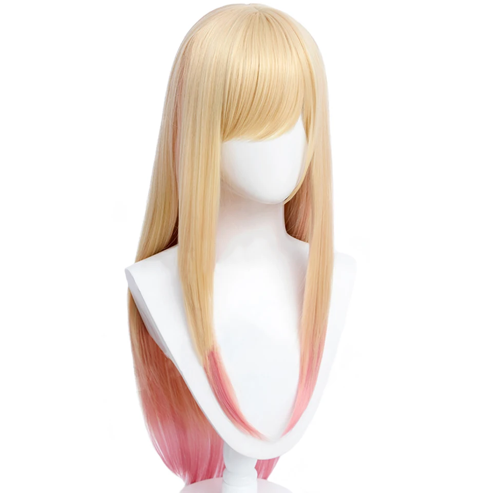 SHANGKKE Synthetic Anime My Dress-Up Darling Marin Kitagawa Cosplay Wig Yellow Gradient Long Straight Hair Kawaii Lolita Wigs