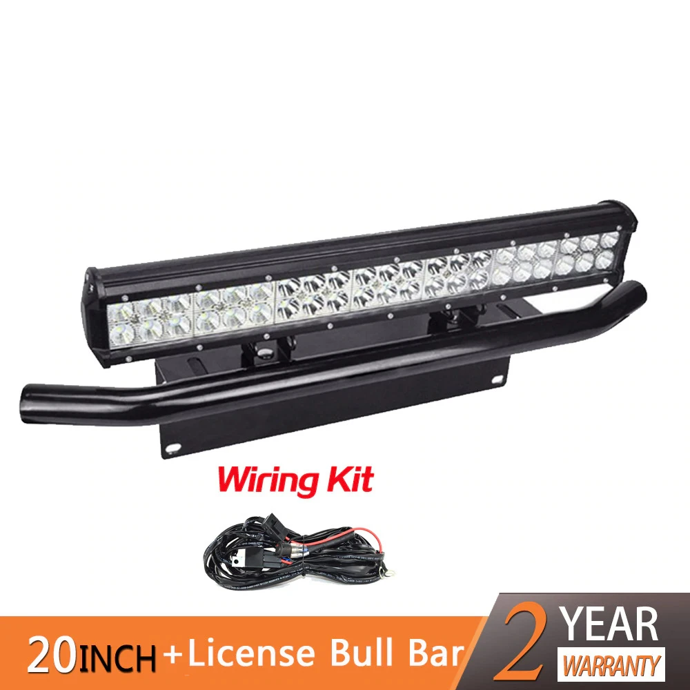 2020 New LED 20inch 126w 12V LED Light Bar License Plate Bracket Bull Bar IP67 Combo Beam Straight Car Offroad 4x4 for SUV ATV