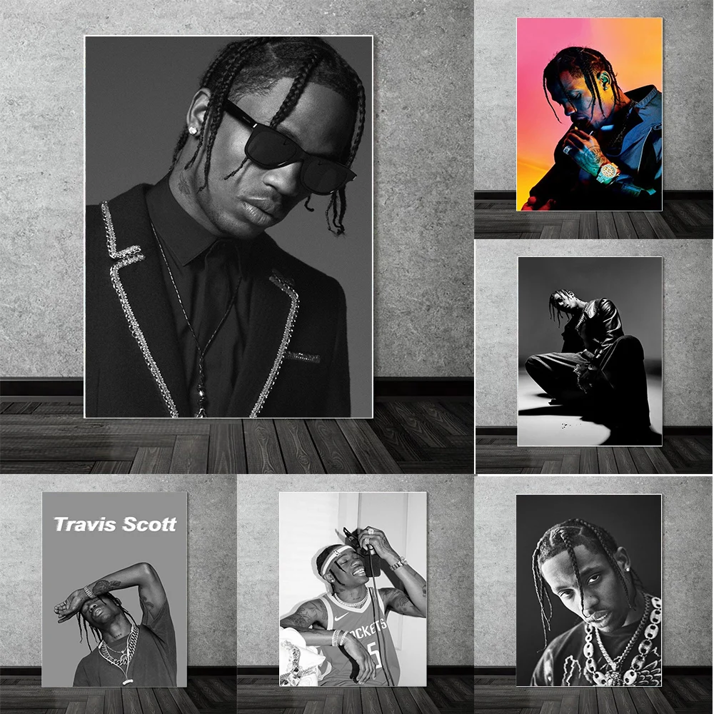 Travis Scott Poster Rapper Music Star Fashion Canvas Painting Prints Wall Art Pictures for Living Room Decoration Home Decor