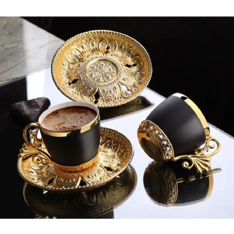 Turkish Coffee Sets Coffee Cups Set Set of 6 Copper Ottoman Coffee Sets  Arabic Coffee Set Tea Cups Set Espresso Made in Turkey