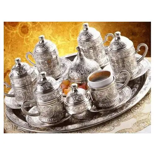 DOLBOVI Coffee cups Traditional handmade mug luxury gifts  Ottoman Motif 6 Personality Silver Color coffee accessories barista espresso barista tools : cup tea handmade bowl beautiful mugs turkish tea set vintage Sauce