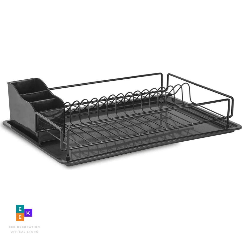 Dish rack matte black Iron kitchen dish drying rack tableware drainer storage basket rack bowl sink organizer made in turkish