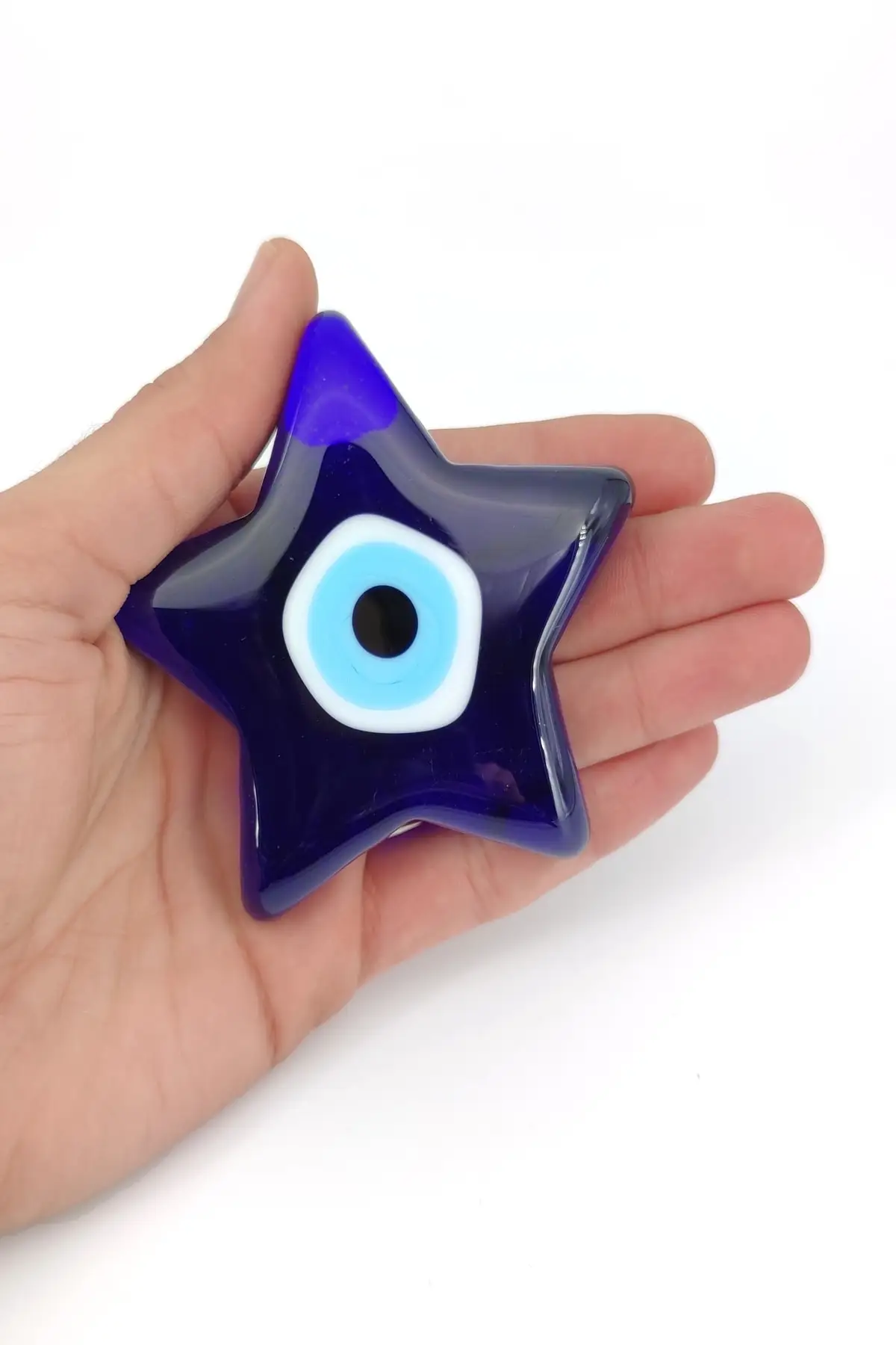 Star Evil Eye 7 cm Glass Bead Charm Turkish Handmade Amulet Talisman Boho Home Decor Made in Turkey