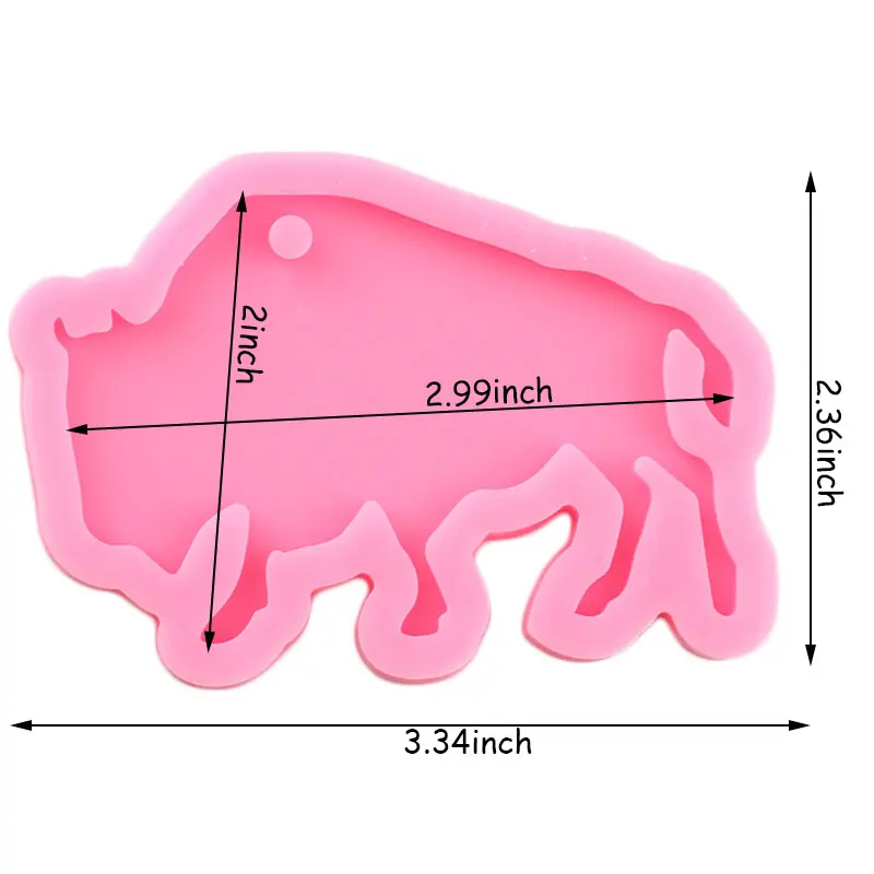 Shiny Bullfight Silicone Mold Bull Epoxy Resin Craft Keychain Polymer Clay Pendant Jewelry Making DIY Handmade Charms Mould