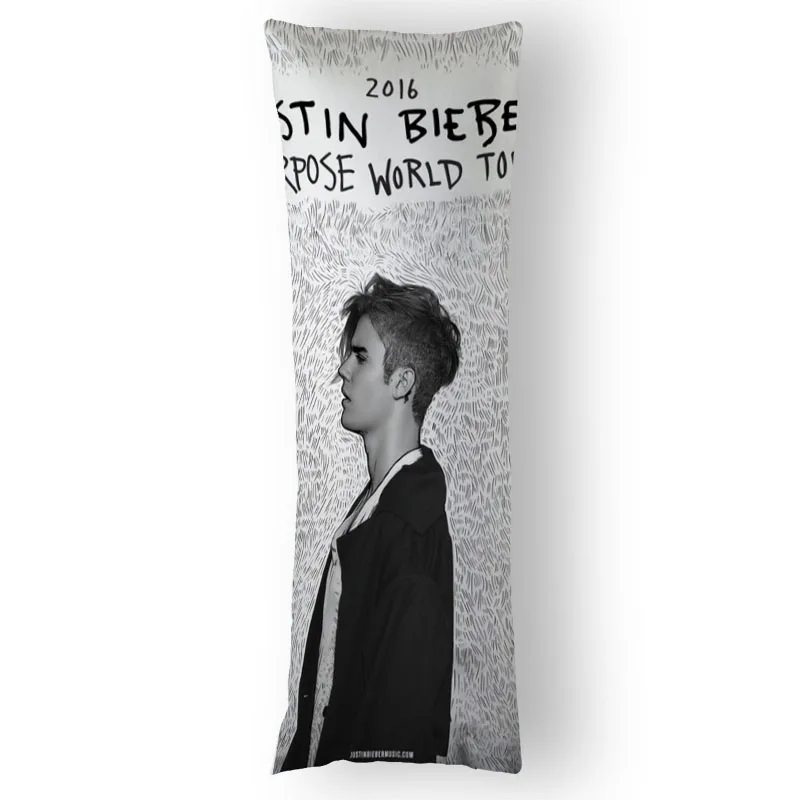 Justin Bieber Dakimakura przytulna poszewka na poduszkę DIY niestandardowa rzuć poszewka na poduszkę 7 rozmiarów 50X150cm dwie strony