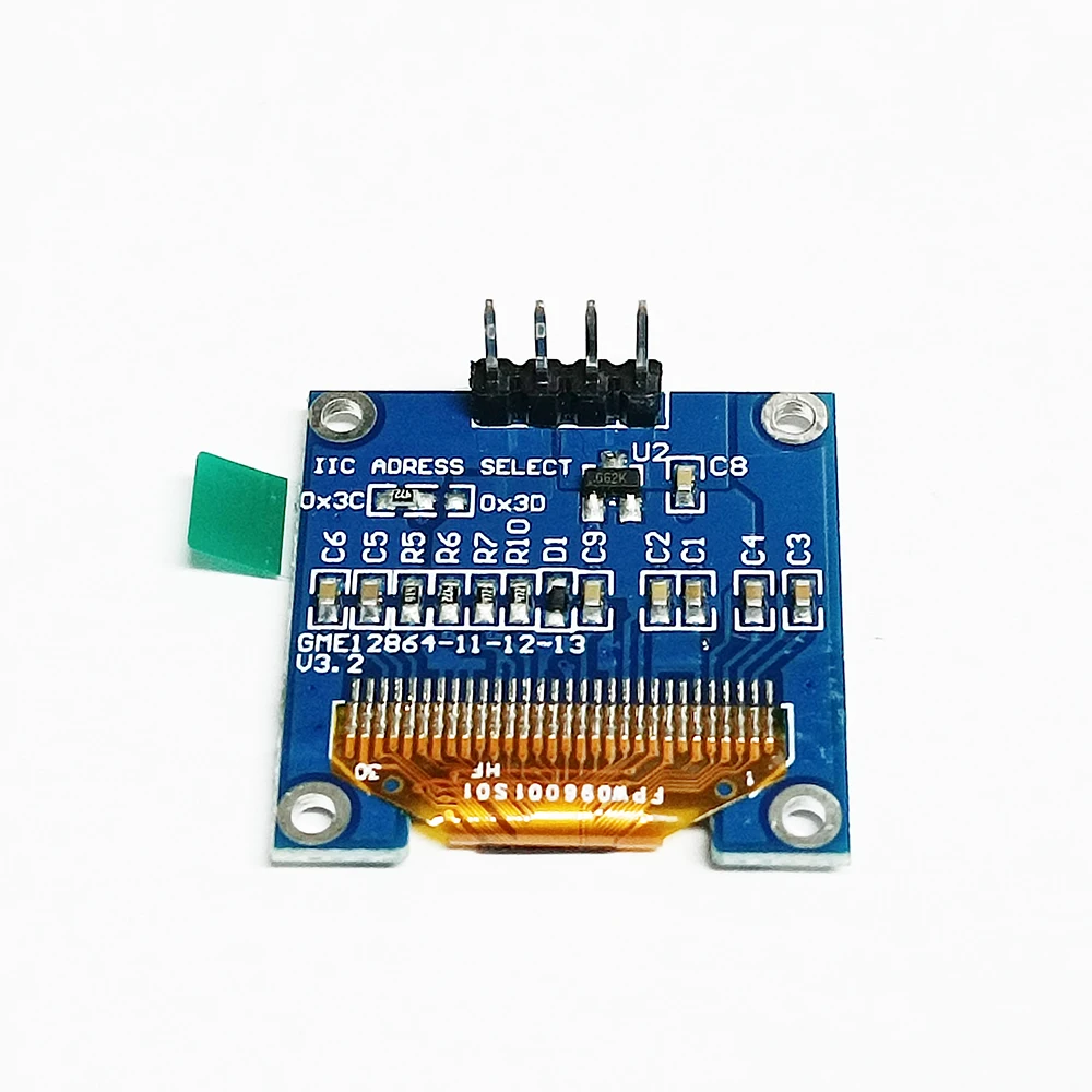 1 Inch White OLED SSD1306 Display LCD Module 128*64 Serial Screen White Color I2C IIC/SPI Interface SSD1306
