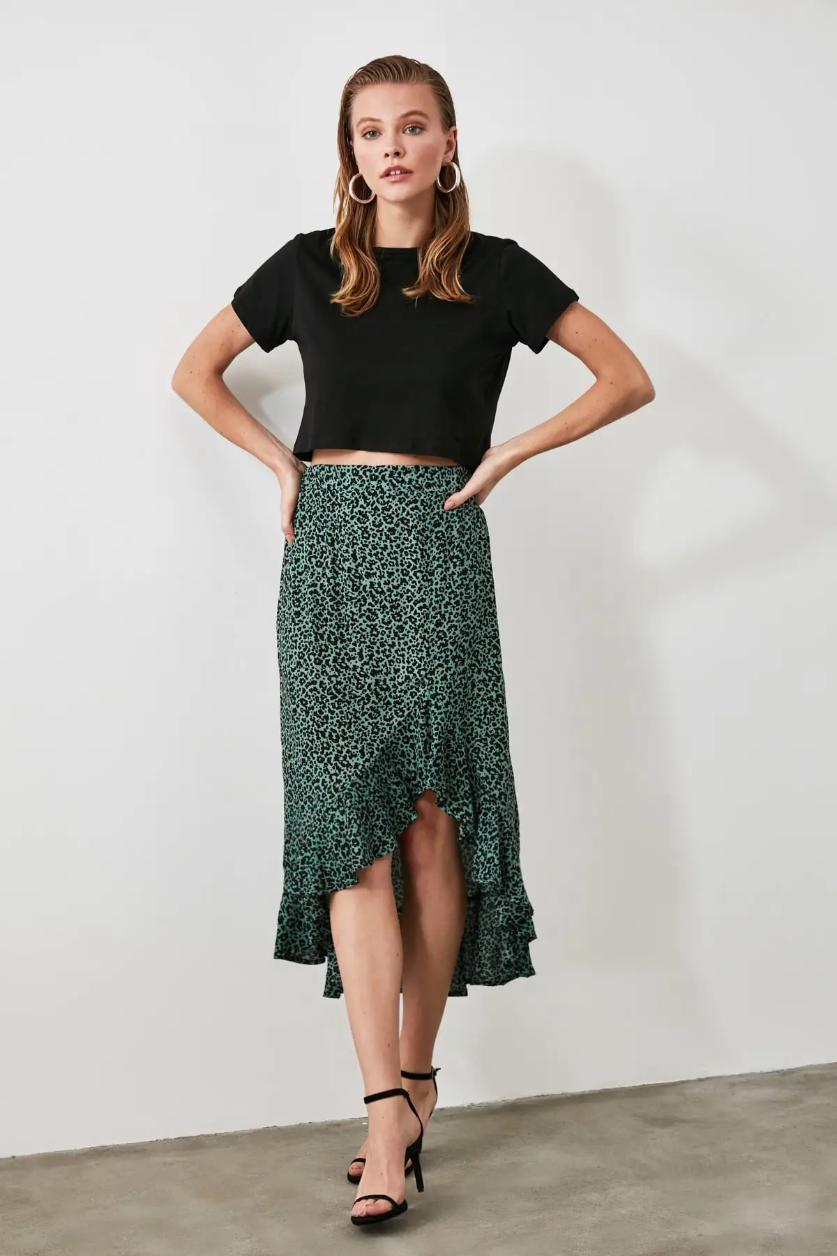 Mint Slit Skirt z Leather Midi Skirts Winter Solid Fashion Pleated High Waist Vintage Women Skirts Long Fashion Sexy