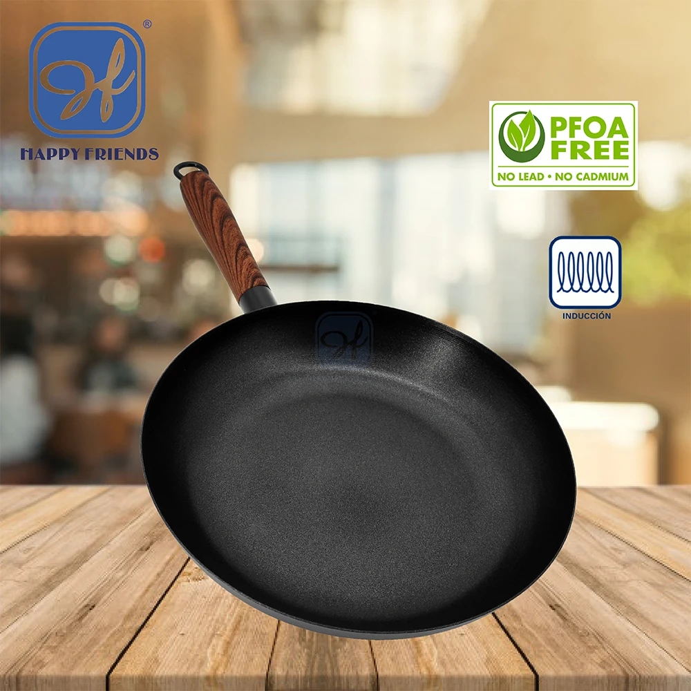 Non-stick Induction Iron Frying Pan Ø20/22/24/26/28/30cm PFOA Free Set of 2 and 3 Pieces Happyfriends