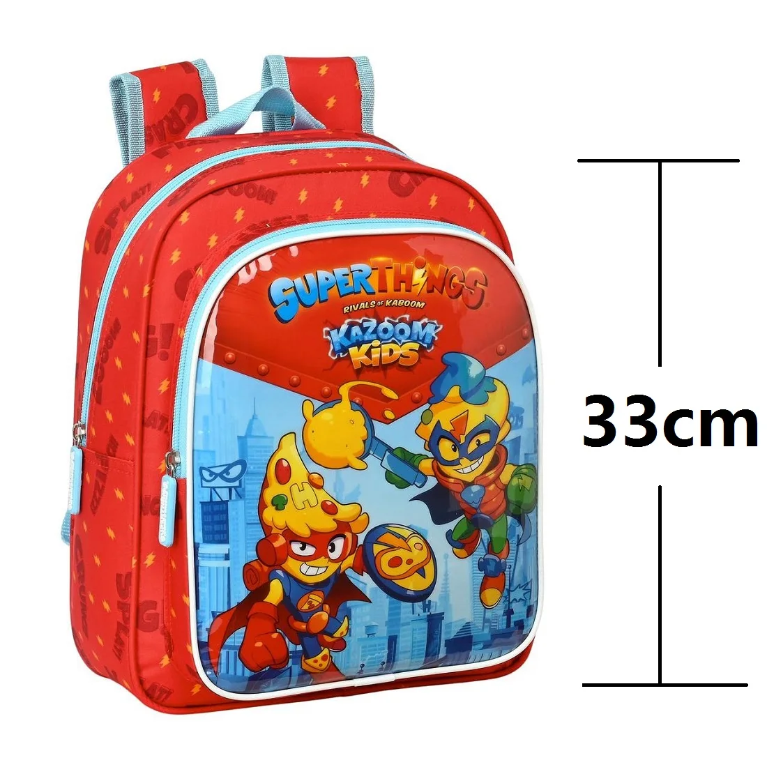 Safta Mochila Escolar(Portatodo,Estuche,Portameriendas) de SuperThings Serie 8 Rojo y Azul