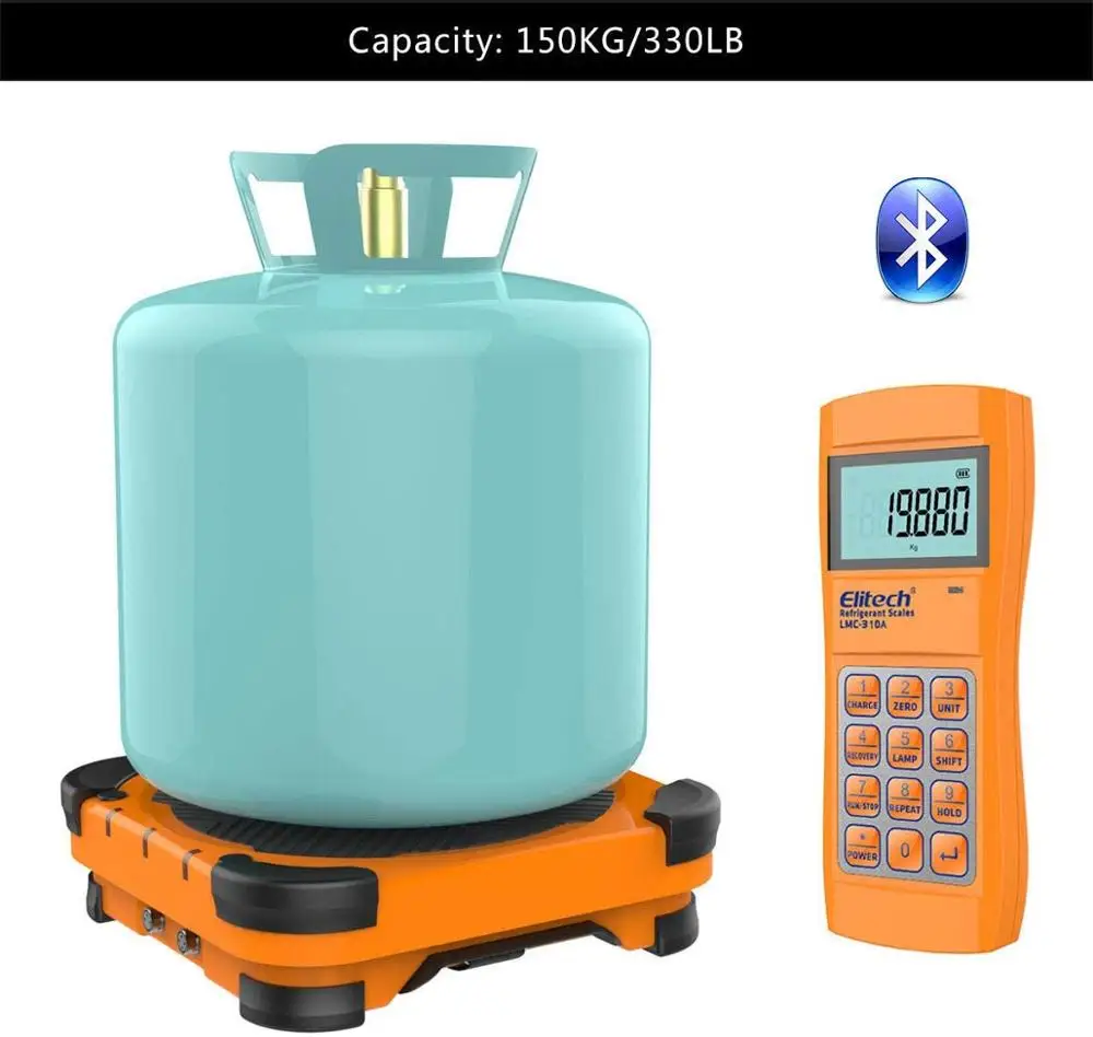 Elitech LMC-310A المبردات اللاسلكية الإلكترونية شحن الانتعاش مقياس الفريون مقياس رقمي HVAC مقياس الوزن شحن صمام