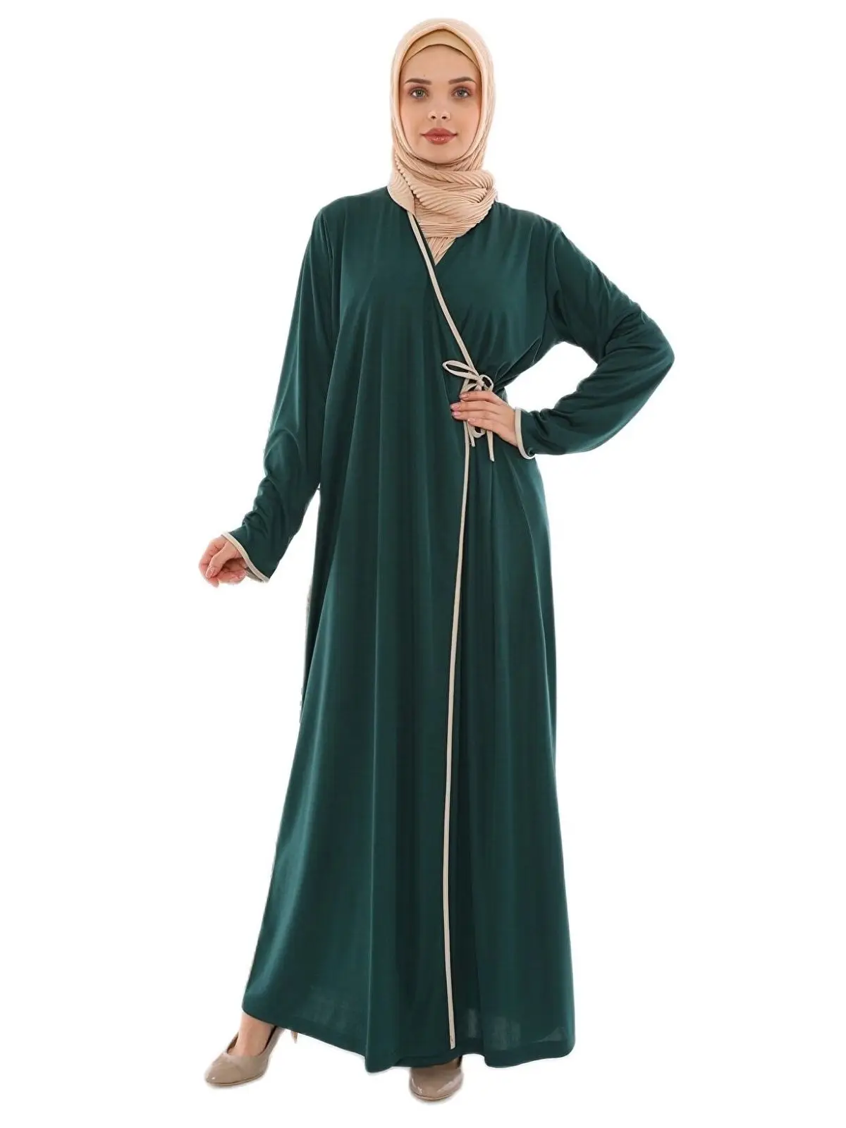 Muslim Women Side Tied Prayer Dress Plain Unlined Comfortable Useful Loose Women Muslim Fashion Hijab Clothing Daily Custom