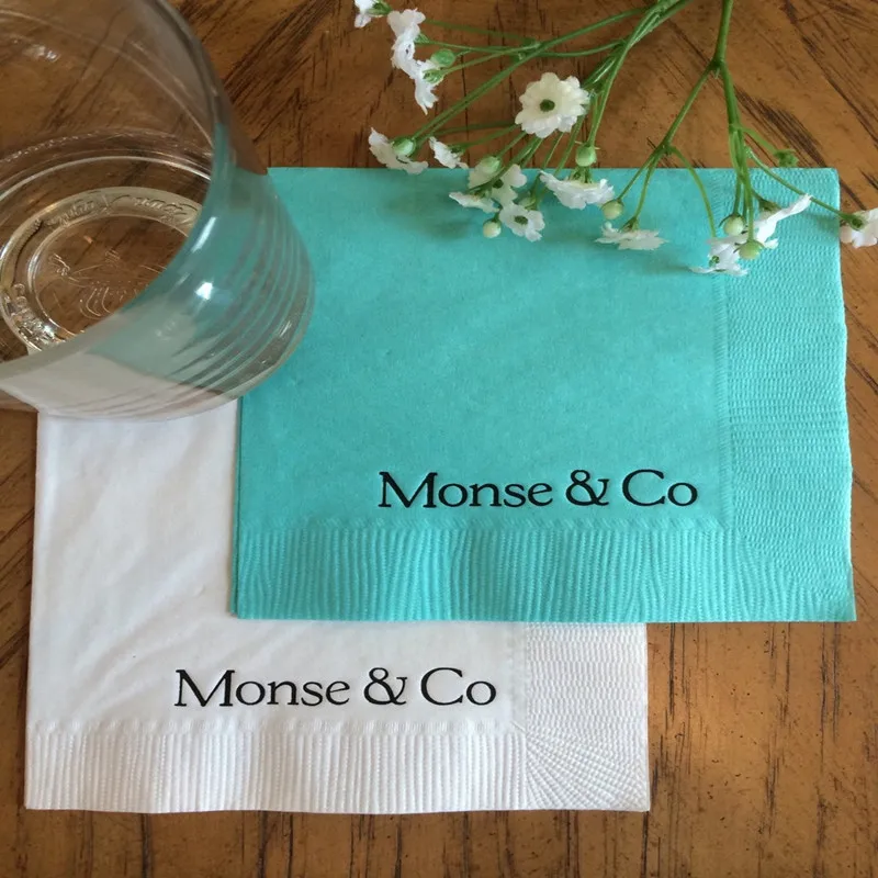 

Personalized Napkins Printed Engrave Monogram Custom Paper Cocktail Beverage Luncheon Dinner Guest Towel Wedding Birthday Shower