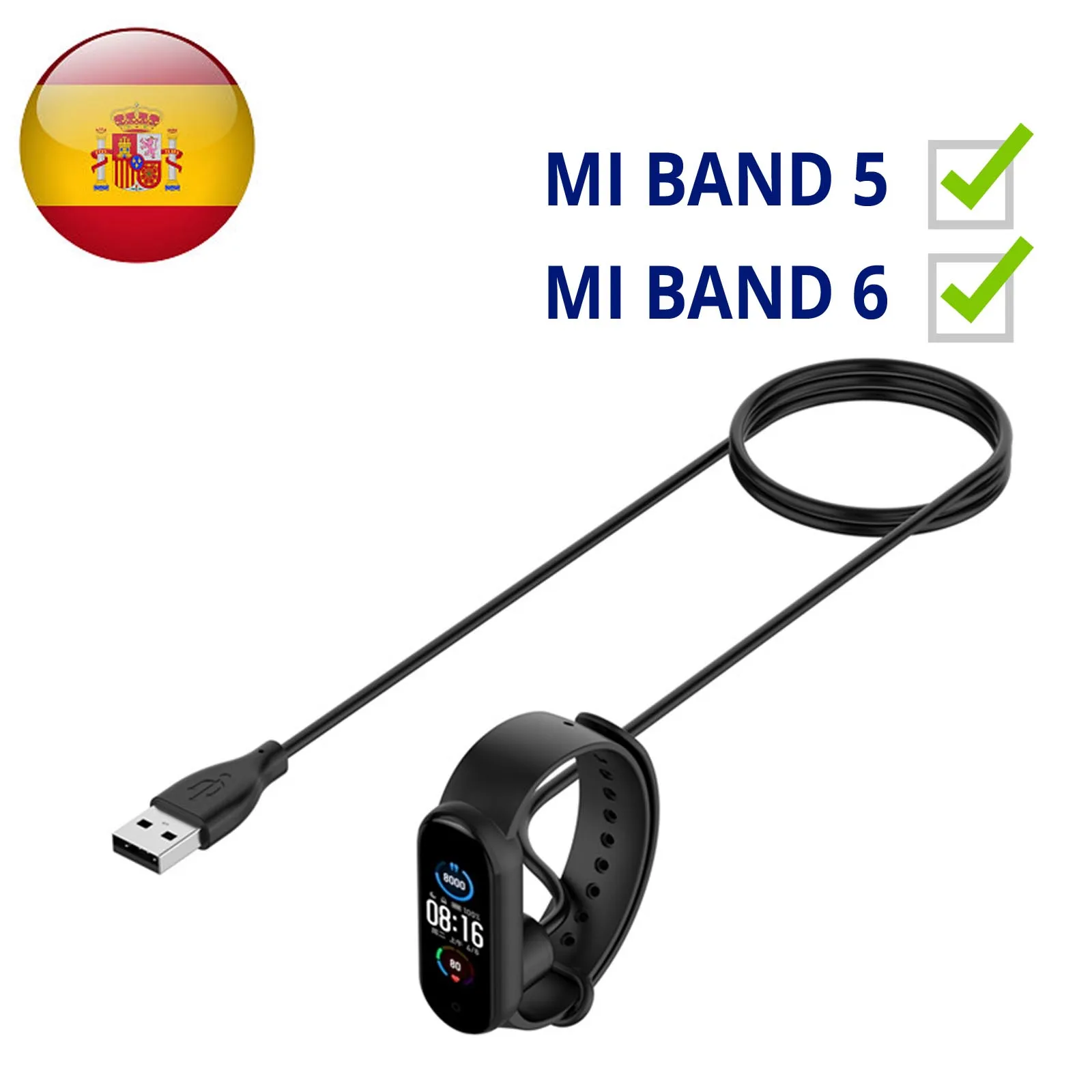 Mi Band 5 or 6 Magnetic Charger Cable 40cm Compatible with Xiaomi Mi Band 5 6 Black Magnet Portable Replacement Replacement Charging Cable