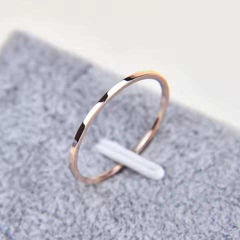 2MM Thin Titanium Steel Silver color Couple Ring Smooth Simple Fashion Rose Gold Color Finger Ring For Women and Men mens gifts