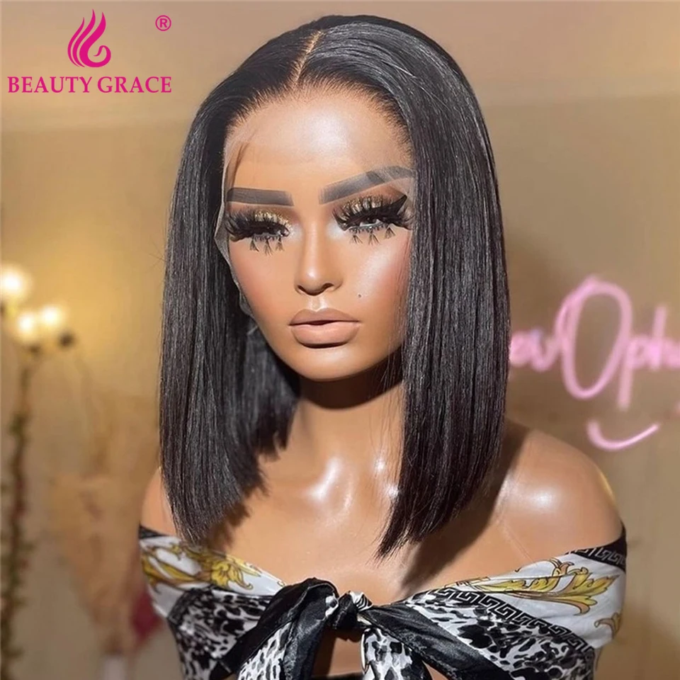 Straight Bob Wig Lace Front Human Hair Wigs For Women Short Bob Lace Front Wig Brazilian 13X4 Bob Lace Frontal Wigs Closue Wig