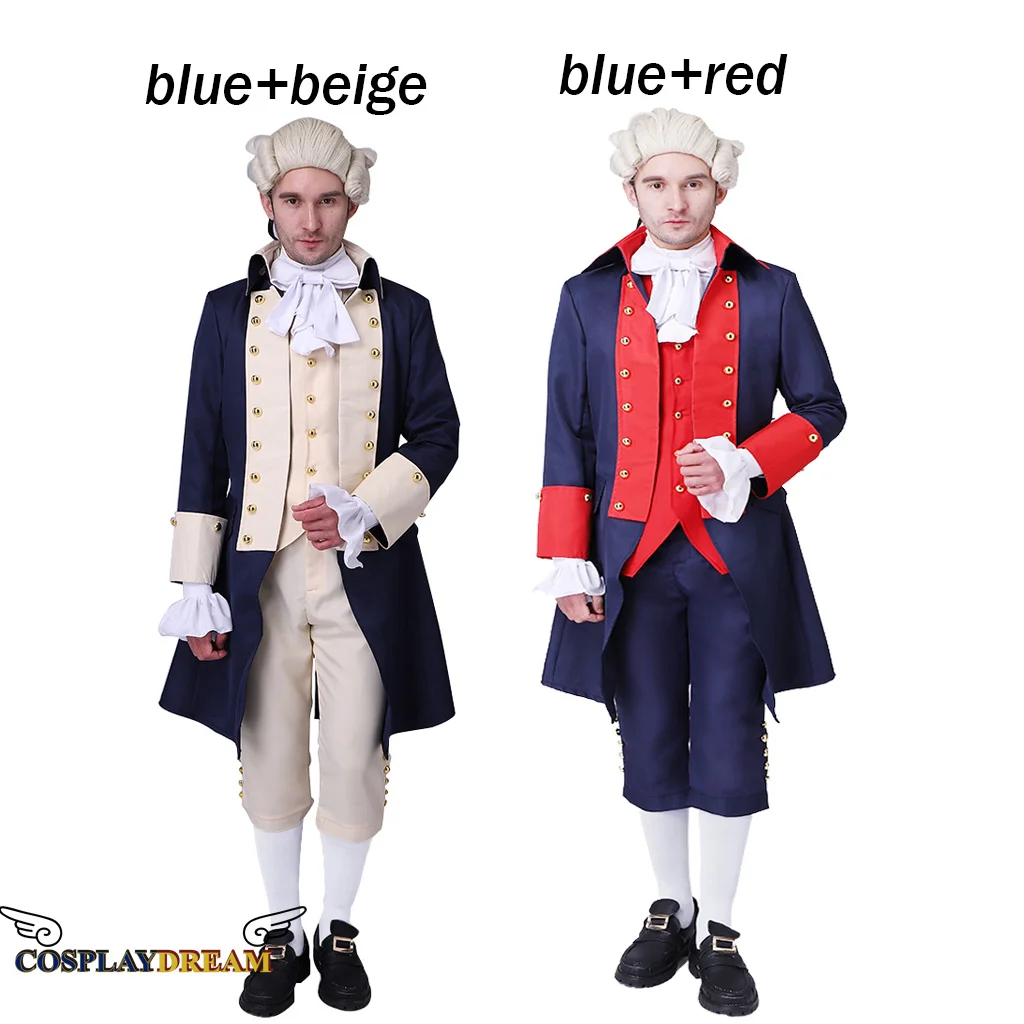 

Medieval Colonial Military Uniform Colonial Hamilton Costume Custom Made Men's Colonial Officer Soldier Cosplay Costume