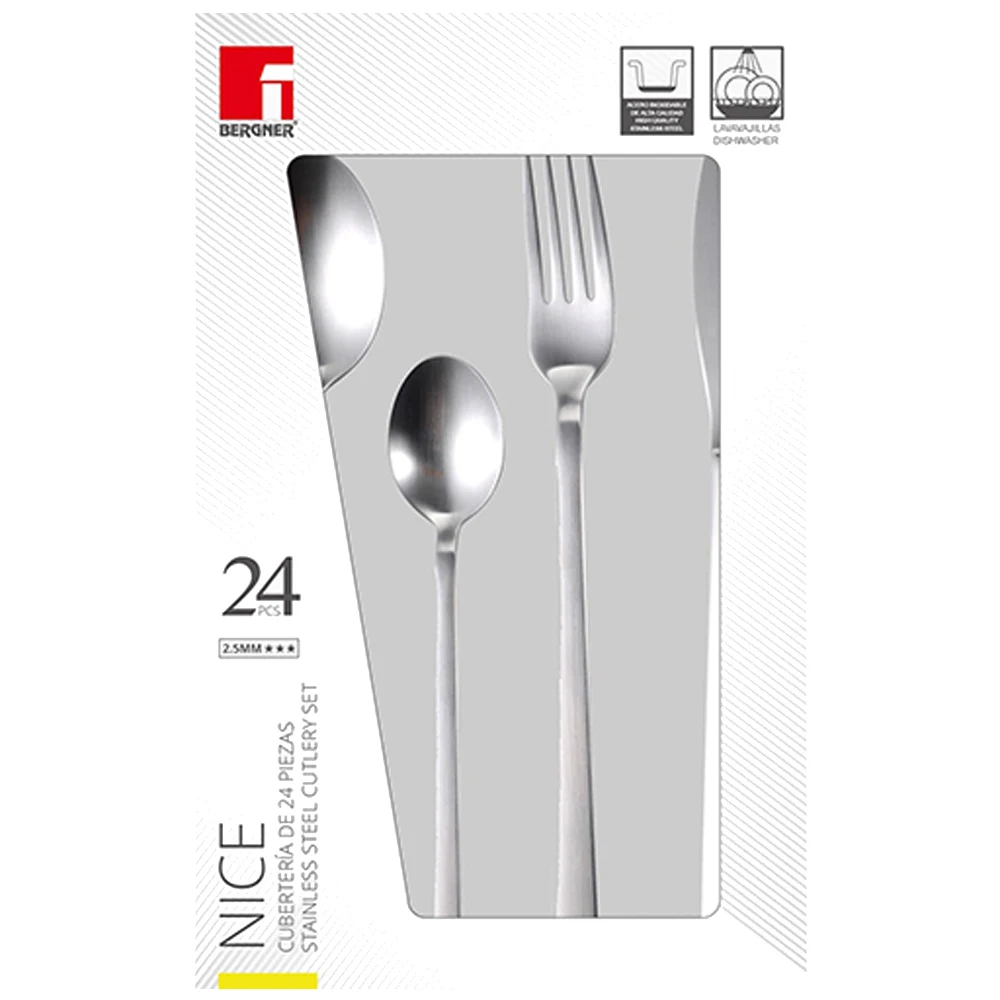 24 piece BERGNER Nice cutlery in stainless steel with Matt appearance