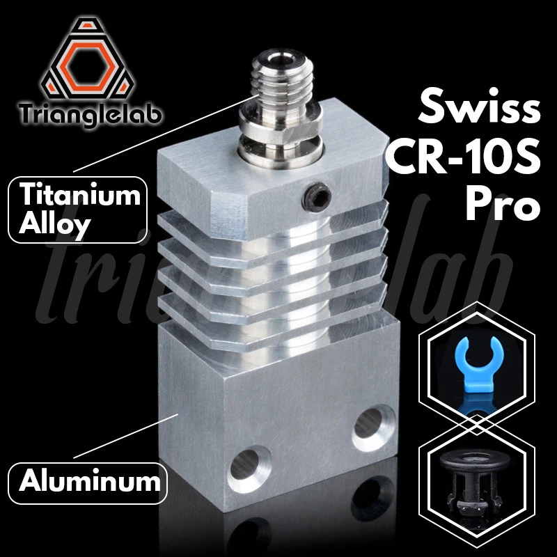 Trianglelab Swiss CR10S PRO Hotend upgrade KIT Precision aluminum Heatsink Titanium Heat BREAK 3D printer  Hotend for CR-10S PRO