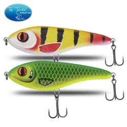 Jerkbait de afundamento lento para pesca, iscas de pesca CF, baixo deslizante, Musky Pike, 120mm-49g, 135mm-60g