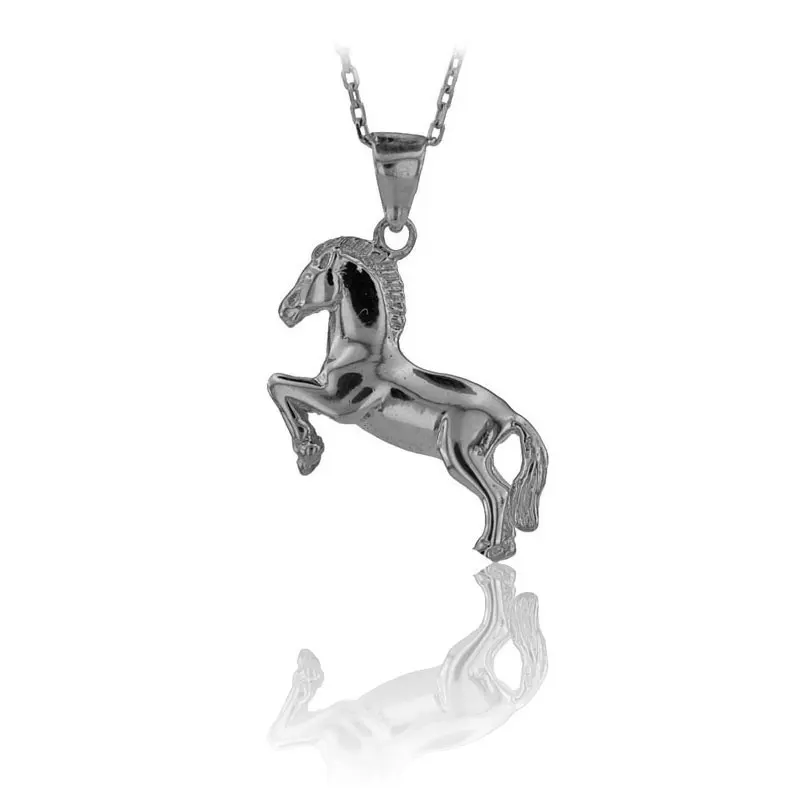 Horse Necklace 925 Sterling Silver Equestrian Necklace