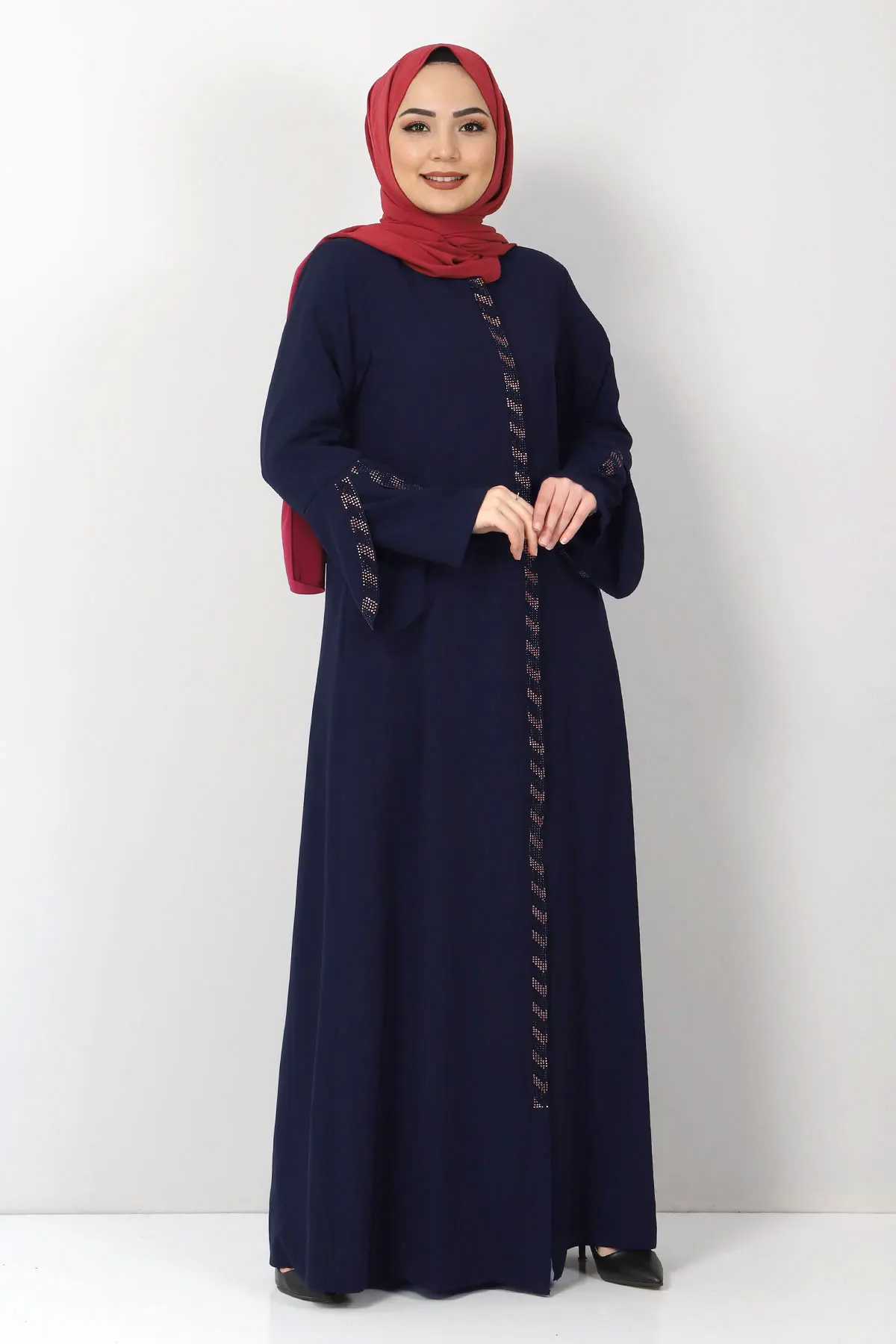 Abaya Women Hijab clothing Stone Detailed Abaya Muslim Abaya Dress Maxi Kaftan dresses for women skirt Turkey 2055