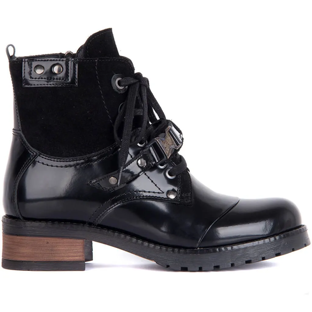 Botas de couro de vela-lakers