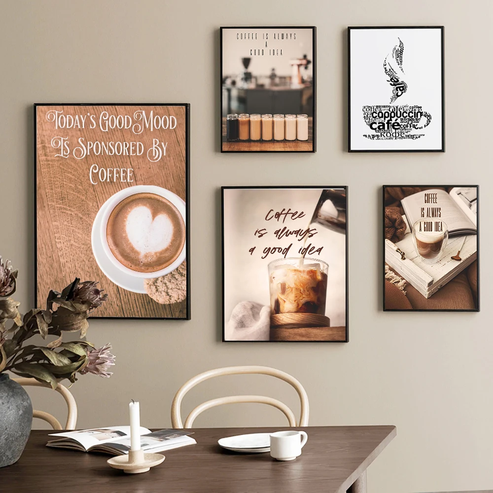 Coffee Is Always A Good Idea Canvas Painting Nordic Posters Print Wall Art Picture For Living Room Coffee Club Bar Kitchen Decor