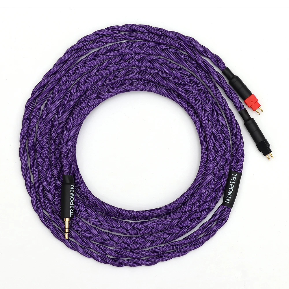 Tripowin GranVia 26AWG 36 Stränge x 4 Core Handgemachte Kopfhörer Ersatz Kabel für HD650 HD580 HD800 HIFIMAN ANANDA Lila – Detail 13