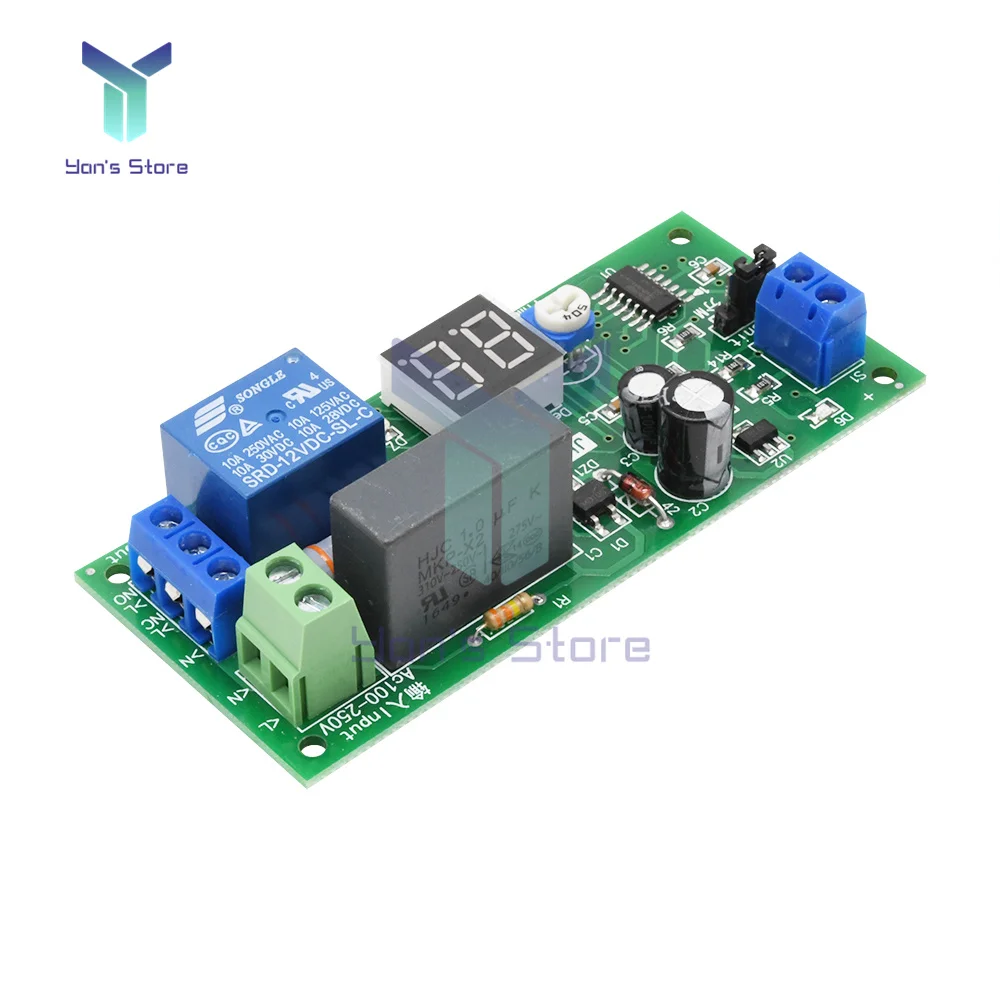 JK13 AC 220V Digital Delay Relay Module Delay Timer Switch Turn Off Board 0-99 S/Minutes Delay Relay Module Power Supply