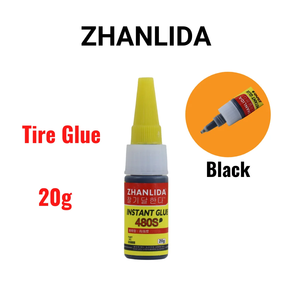 zhanlida 20g 480s preto adesivos de reparacao de pneus automoveis aferidor super caulk reparacao de borracha do carro cola 01