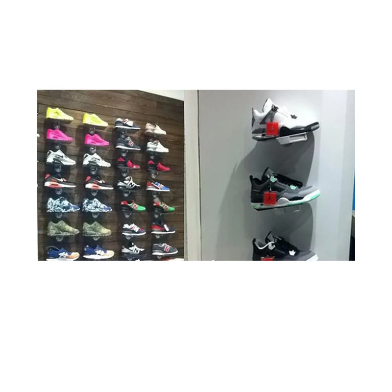 Leather shoes storage rack Shoe counter exhibition hall display Sneaker Casual sport Shoes Stand on the Wall Showing Holder 5pcs