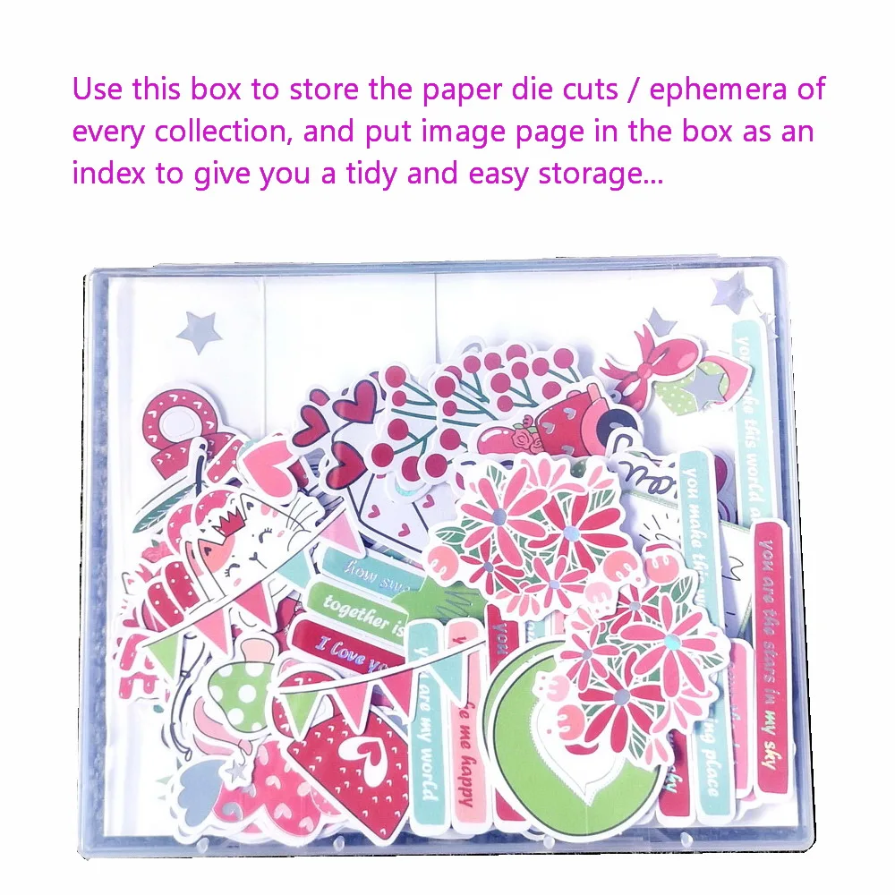 Creative Path Transparent Plastic Storage Box For Paper Die Cuts Ephemera Craft Scrapbooking Organizer